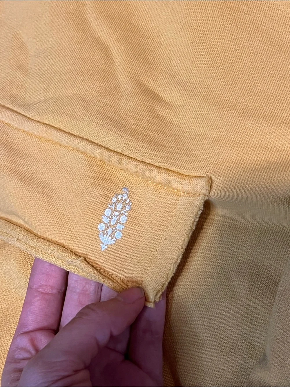 FP Movement Rapids Cropped Hoodie Dandelion Yellow Flared Bell Sleeve Small S